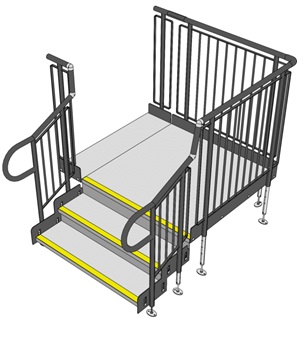Fully compliant step system for mobile trailers 